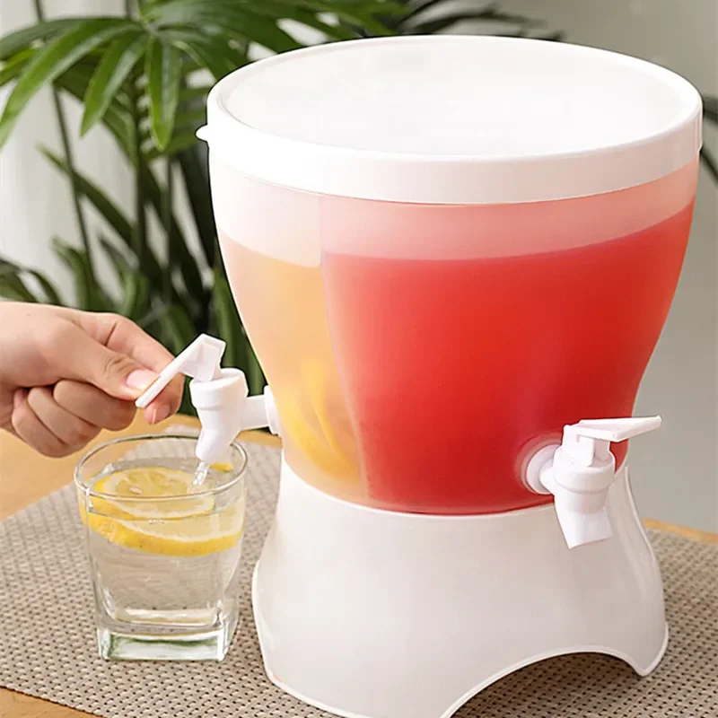 Large-capacity Rotating Cold Kettle with Faucet Beverage Dispenser Refrigerator Ice Water Cool Bucket Food-grade PP Teapot