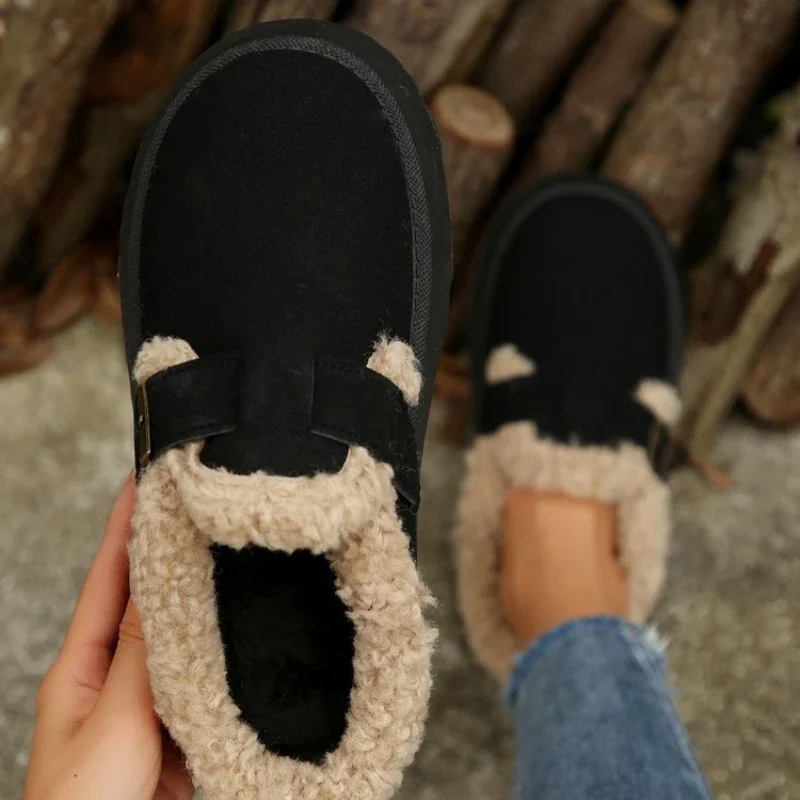 Snow Boots Winter Wear Outside Thick Sole Cotton Shoes  Plush Thicken Keep Warm Slippers Platform Casual Shoes Outdoor Slippers