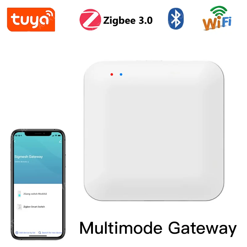 Tuya Zigbee 3.0 Smart Gateway Hub Multi-Mode Bridge Smart Home WiFi Bluetooth APP Control Works with Alexa Google Home