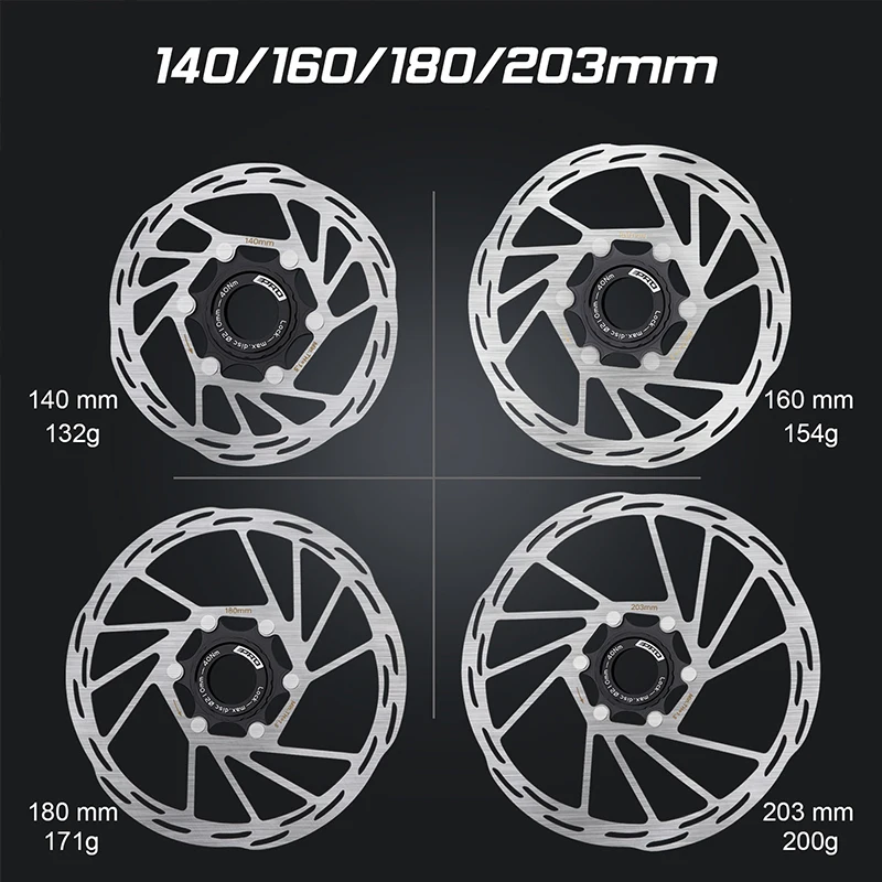 IIIPRO Bicycle Centerlock Brake Rotor Bike Centerlock Disc Brake Rotor Heat Dissipation 140/160/180/203mm Center Lock Disc
