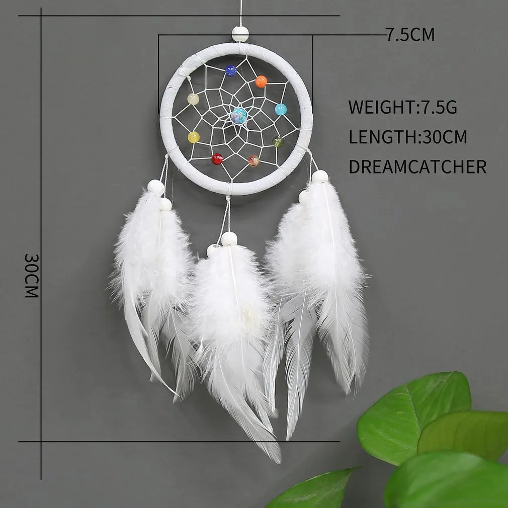 Dream Catcher Accessories Feather Pendant Decoration Ornament CircularDark BrownOC-2017