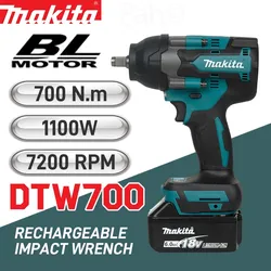 Makita-コードレス電気インパクトレンチ,バッテリーのみ,ブラシレス, 1/2インチ,18v