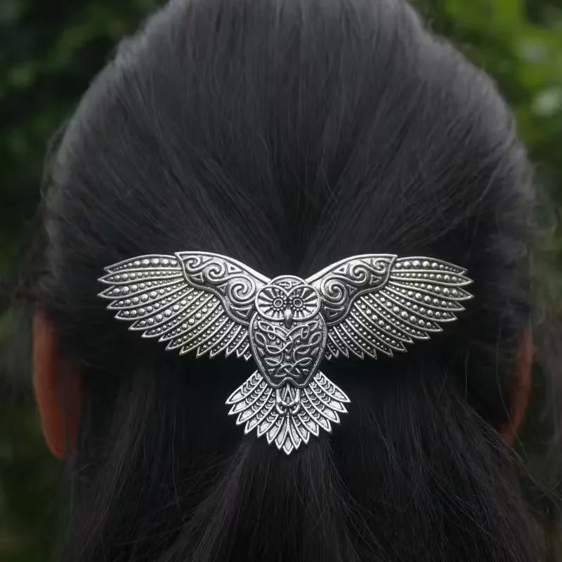 Wikinger-Eulen-Haarspange, Vintage, trendige Persönlichkeit, Damen-Accessoire, Party-Schmuck, Valentinstag, Mutter, Geburtstagsgeschenk – Detail 6