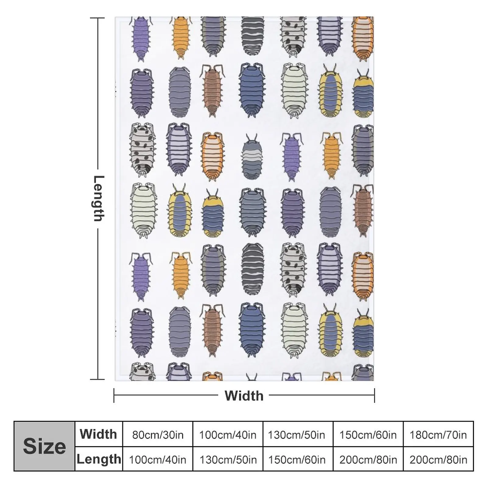 Isopods Throw Blanket Picnic Blanket Fashion Sofa Blankets Flannel Fabric