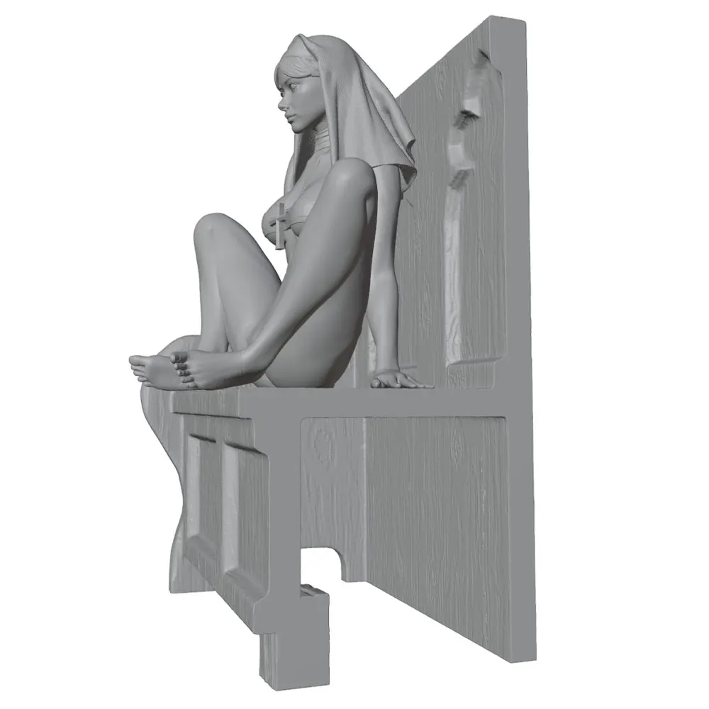 1/24 75mm Ornament,Attractive resin model kit for GK miniature 3D printed grey statue figurine DIY doll model not painted