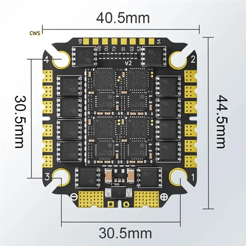 3065AM32 32Bit 65A 4-IN-1 ESC 3065 V2 AM32 FPV 4-In-1 ESC 3-8S FPV عبر البلاد ESC