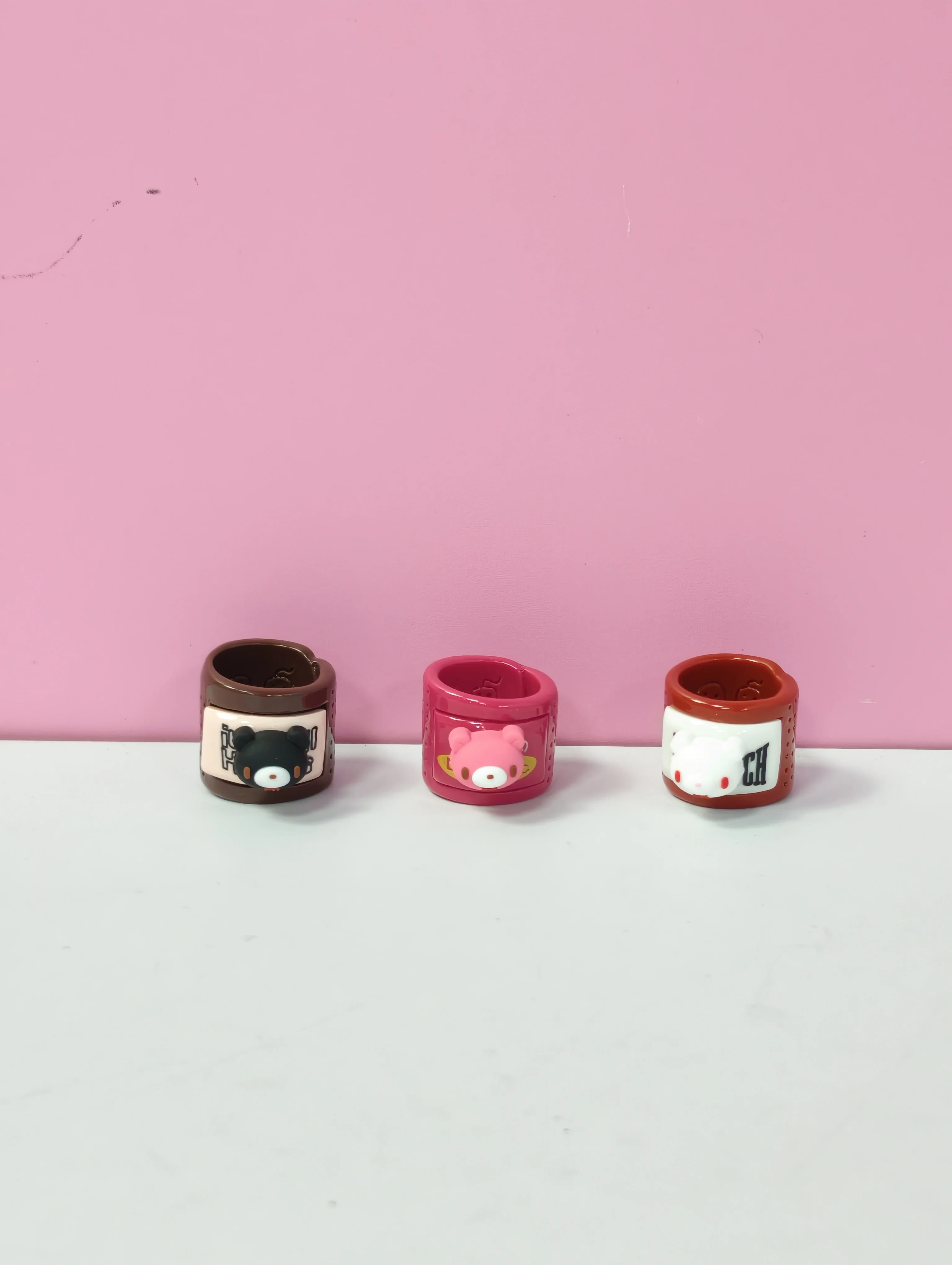 Cute Bear Enamel Rings for Women, Y2K Punk Wide Band Statement Rings, Aesthetic Kawaii Stackable Jewelry, Gift for Friends view 3