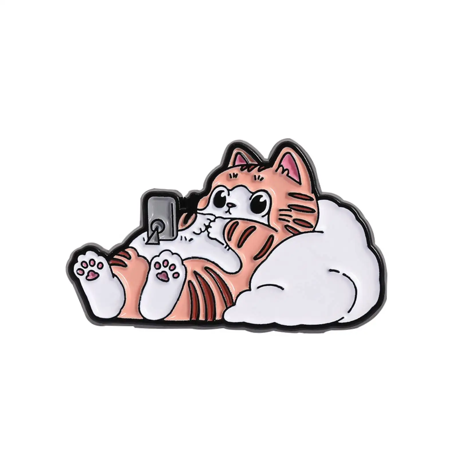 Cartoon-Broschen mit dem Motiv „Ich bin okay“, Katzenabzeichen für Rucksäcke, zur Dekoration von Kleidung, Anstecknadel, Schmuck, Geschenk. – Detail 3