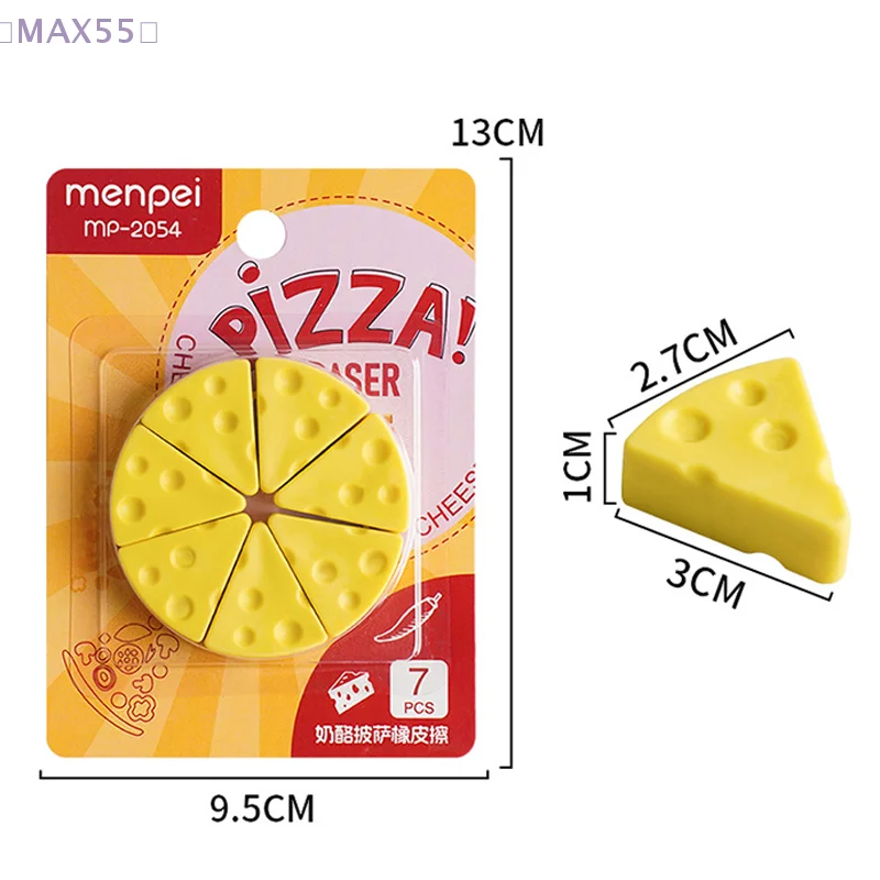 【MAX-55】Simulation Cheese Eraser Soft School Supplies Clean Mess Free Stationary Office Student Rubber Eraser For Kids Gift