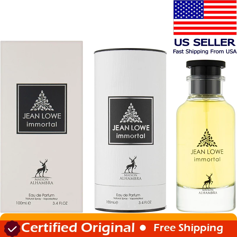 

Jean Lowe Immortel by Maison Alhambra for Men 3.4 oz EDP Spray Arabian women's perfume long lasting fragrance Cologne Portable