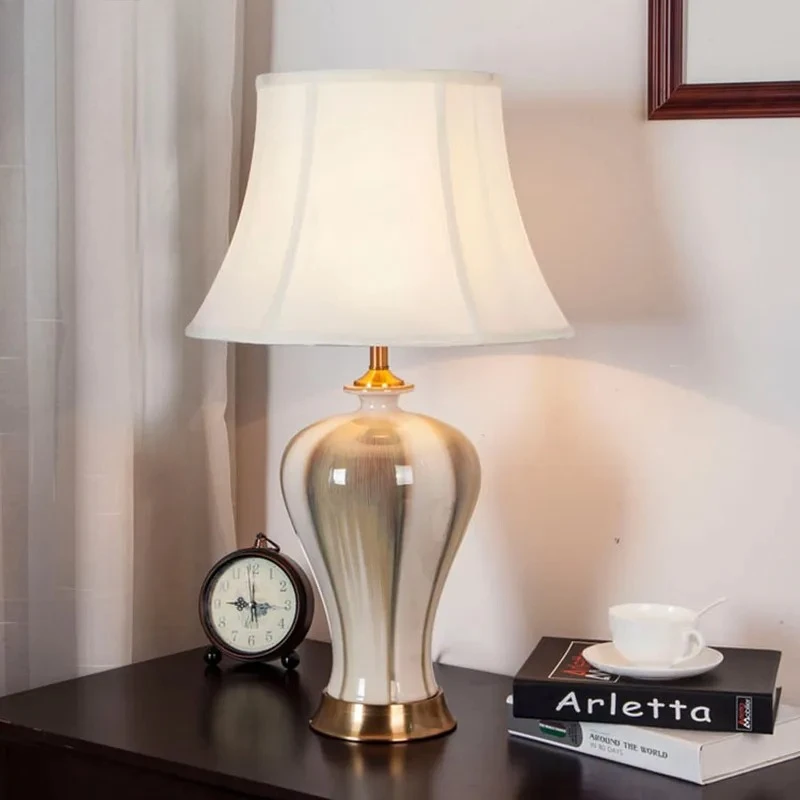 New Chinese Style Ceramic Table Lamp for Living Room Decor Bedroom Beside Light Fixture Warm Atmosphere Indoor Lighting 2026 New