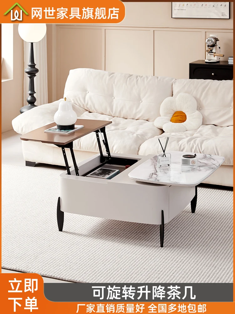 Multifunctional lift coffee table dining table dual-purpose two-in-one small apartment living room household 2024