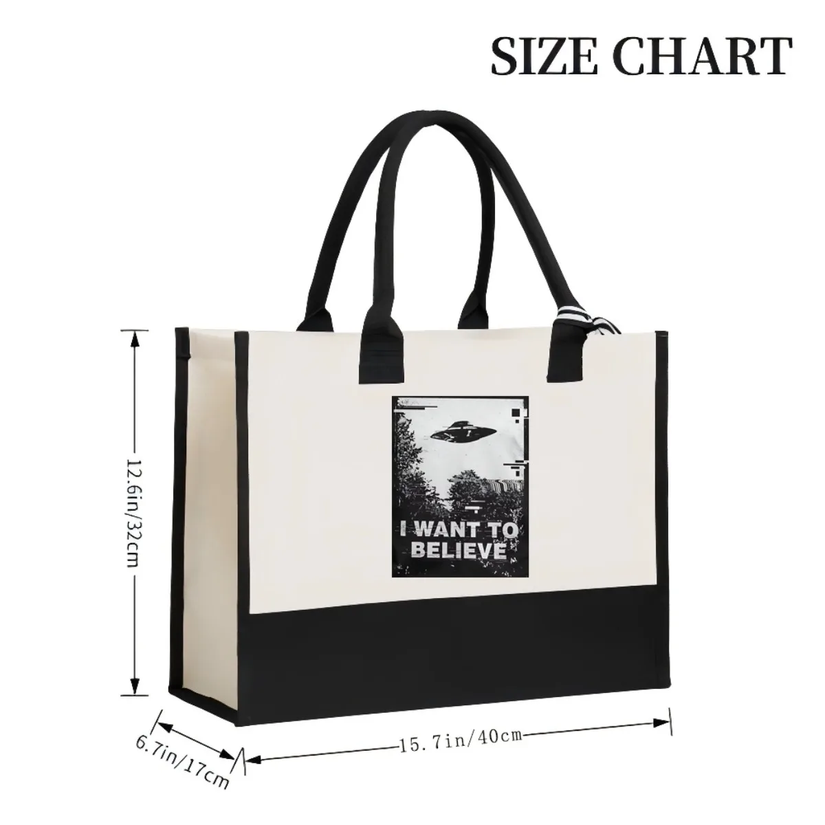أريد أن أصدق 2026 وصول جديد موضة عملية واسعة قابلة لإعادة الاستخدام حمل حقيبة نمط طباعة 2 لهجة الثقيلة الكتف الكبير B