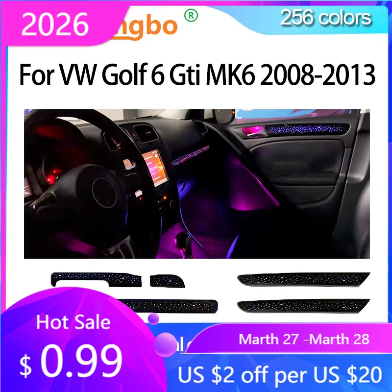 

Новинка 2026 года для VW VOLKSWAGEN, колпаки ступиц Ouchuangbo, окружающий свет для VW Golf 6 Gti MK6 2008-2013, атмосферная лампа lumini, подсветка en