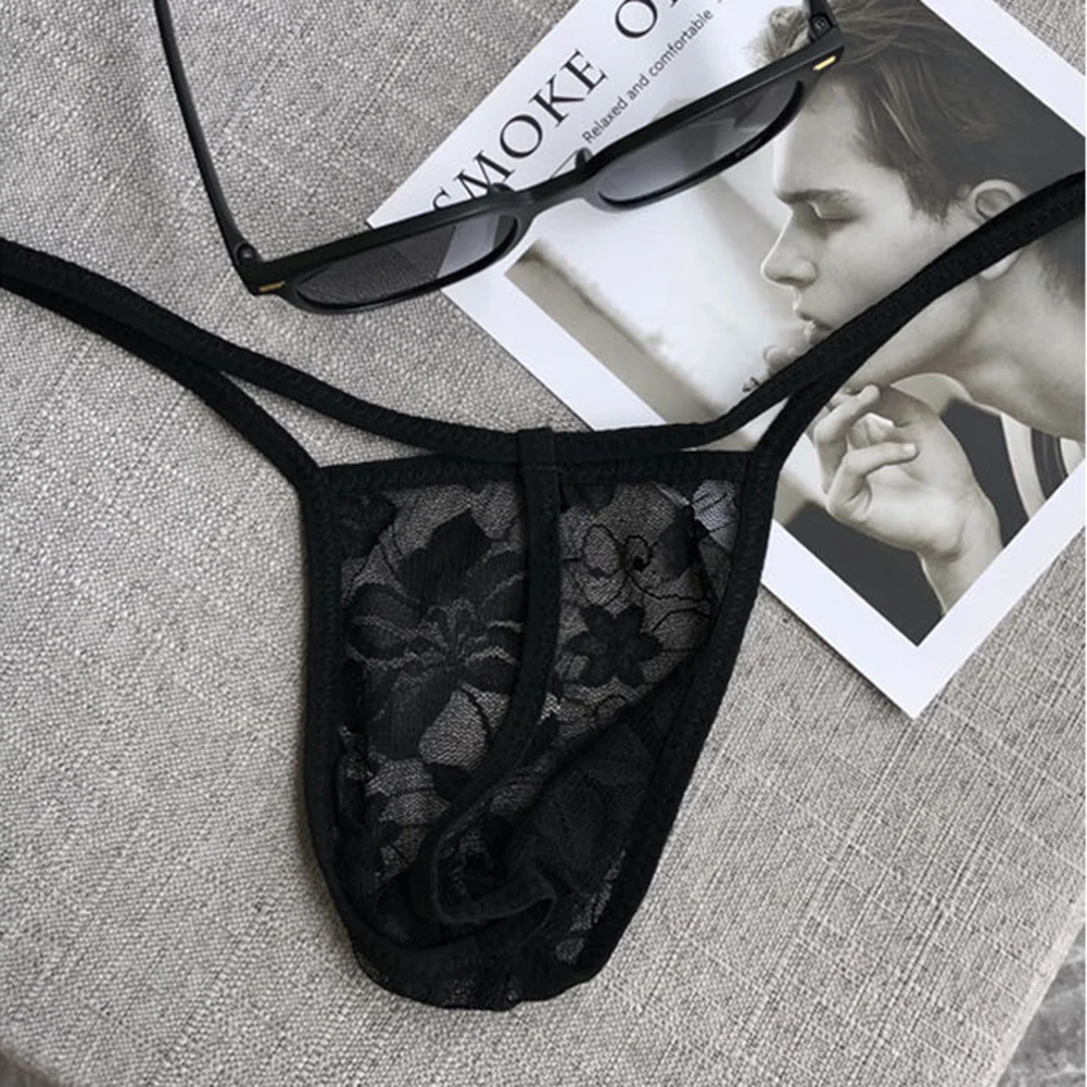 ملابس داخلية مثيرة للرجال على شكل حرف G ملابس داخلية شفافة من الدانتيل ملابس داخلية منخفضة الارتفاع ملابس داخلية سيسي على شكل حرف T من الخلف أشرطة جوك ملابس تحتية رفيعة للغاية #4