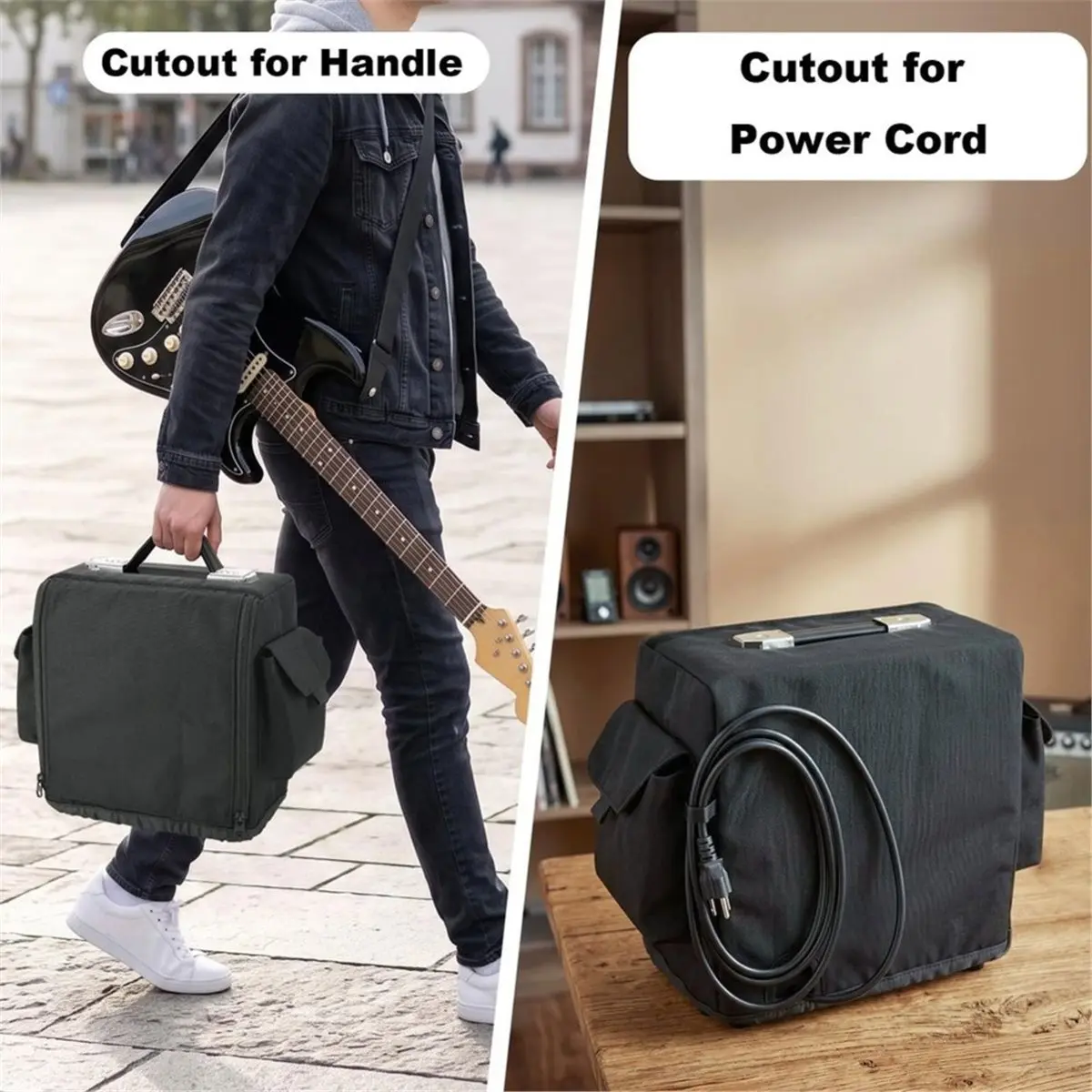 Protective Cover for Frontman 10G Guitar Amplifier Guitar Amp Storage Bag with Two Pocket Adjustable Elastic Band