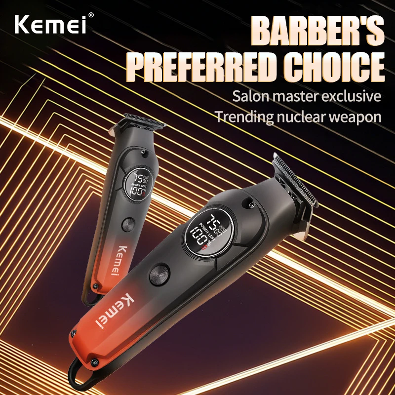Kemei KM-1359 Electric Hair Clippers ManProfessional 0mm Barber Rechargeable Haircut Machine High Quality Wireless Hair Trimmer