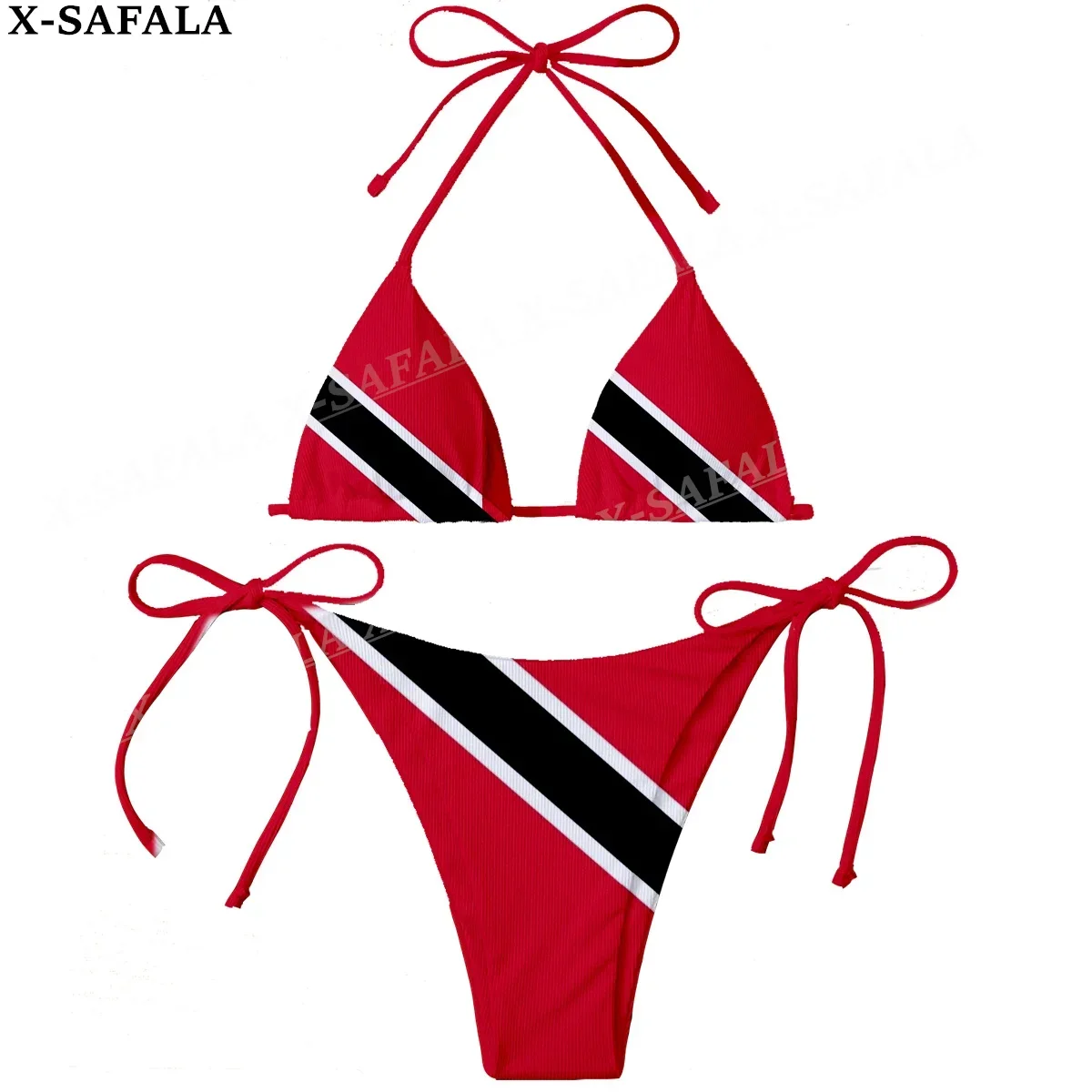 Trinidad & Tobago Flag 3D Print Women Micro Sexy Bikini Bra Set Summer Beachwear Sexy Beach Two Pieces Bathing Suits Swimwear