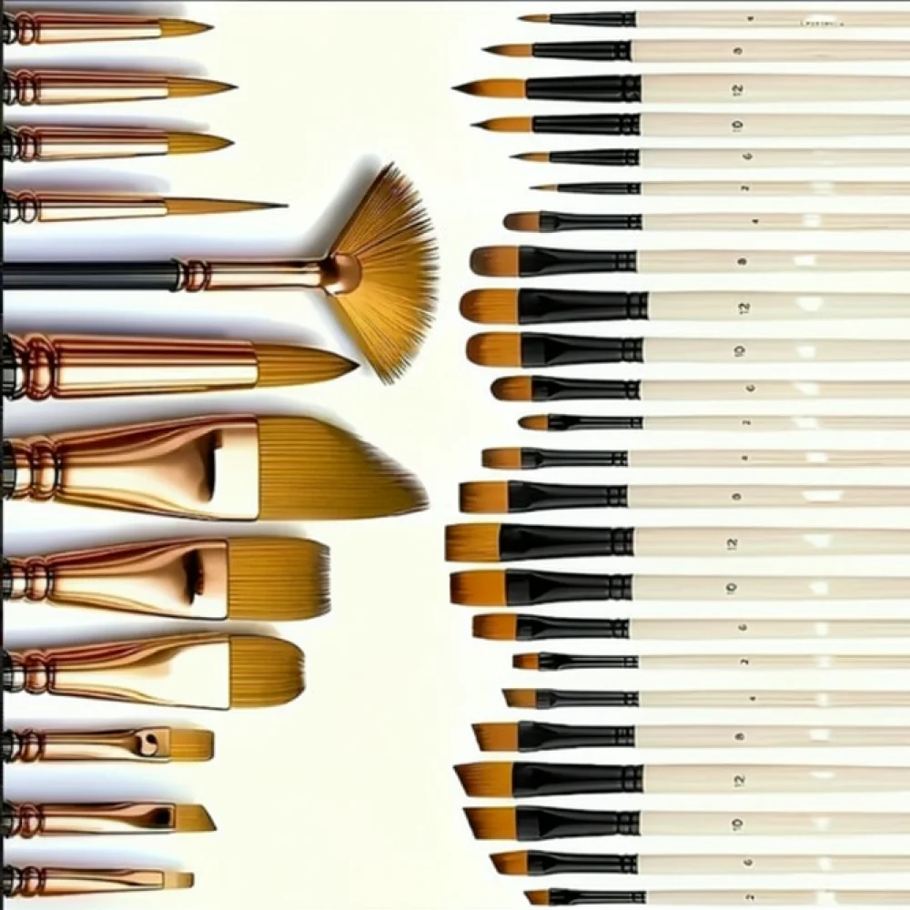 Nylon Hair Artist Paint Brush Set For Watercolor Acrylic Oil Painting Professional Fine Detail Drafting Craft Drawing Tool