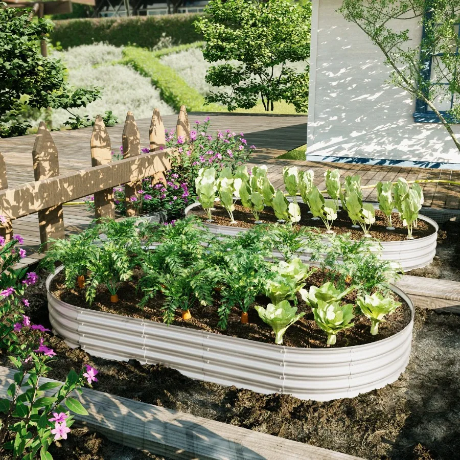 

8x4x1ft Raised Garden Bed Kit Galvanized Planter Raised Garden Beds for Outdoor for Vegetables Flowers Herbs Heavy Duty RustRes