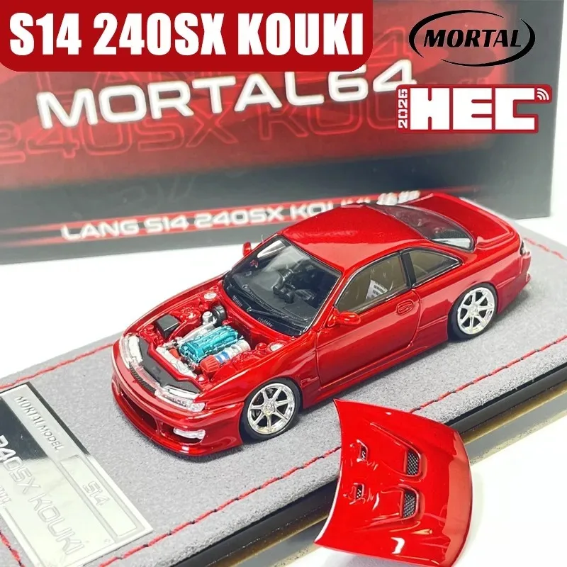 Mortal Model 1/64 S14 240SX KOUKI HEC 2026 Alloy Motor Vehicle Diecast Models Car Toys Collection Boy's  Gifts