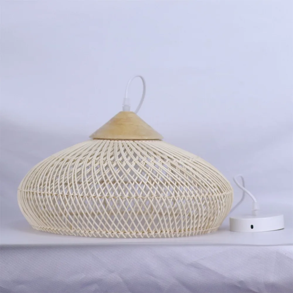 JOYINLED Pendelleuchten Vintage Handgefertigte Rattan-Lampe Japanischer Stil Wabi Sabi Beleuchtung für Kücheninsel Loft Esszimmer Licht – Detail 15
