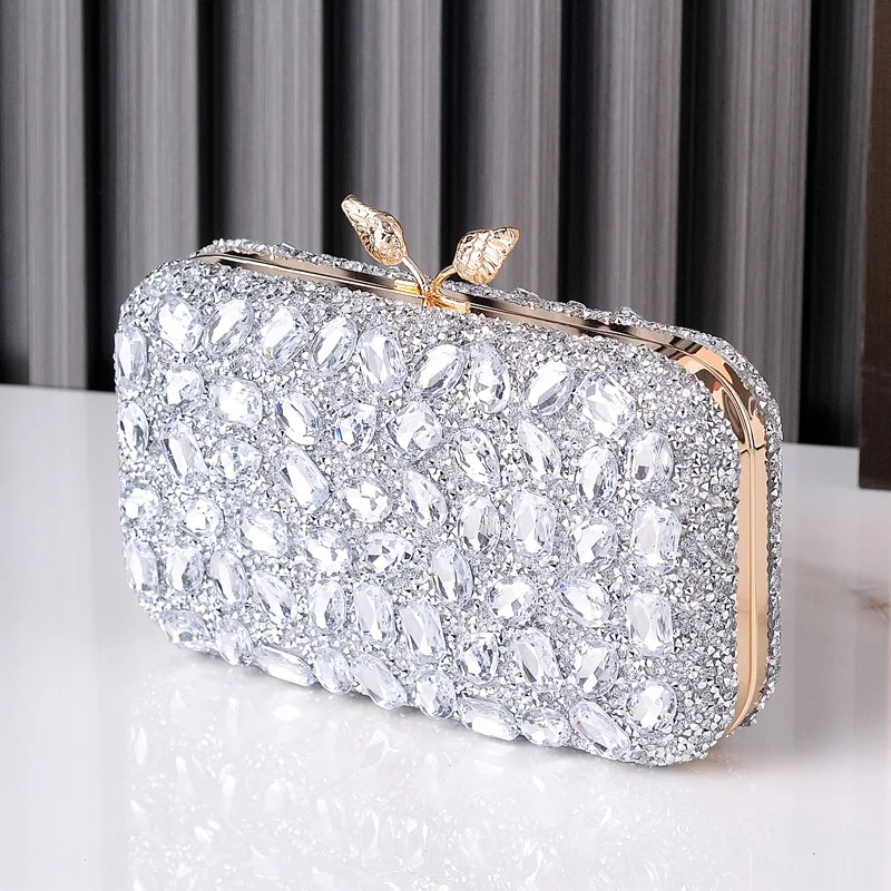 Blue Multi Color Bags for Women Stone Clutch Bag Luxury Designer Purse Stylish Crystal Female Handbag Diamond Wedding Party Bags