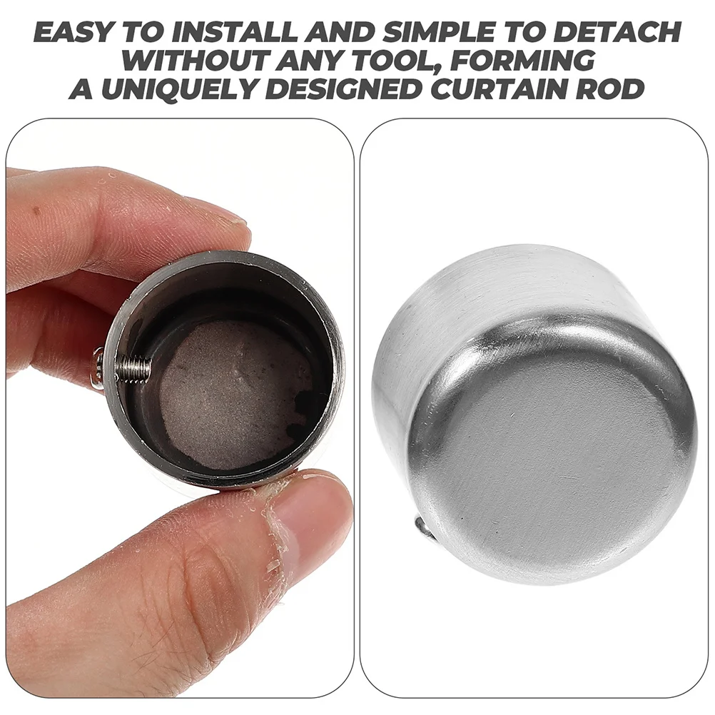 

4pcs Rod Finials Premium Alloy End Caps For Curtain Rod Easy Install No Tool Curtain Pole Plugs Window Fittings Decorative