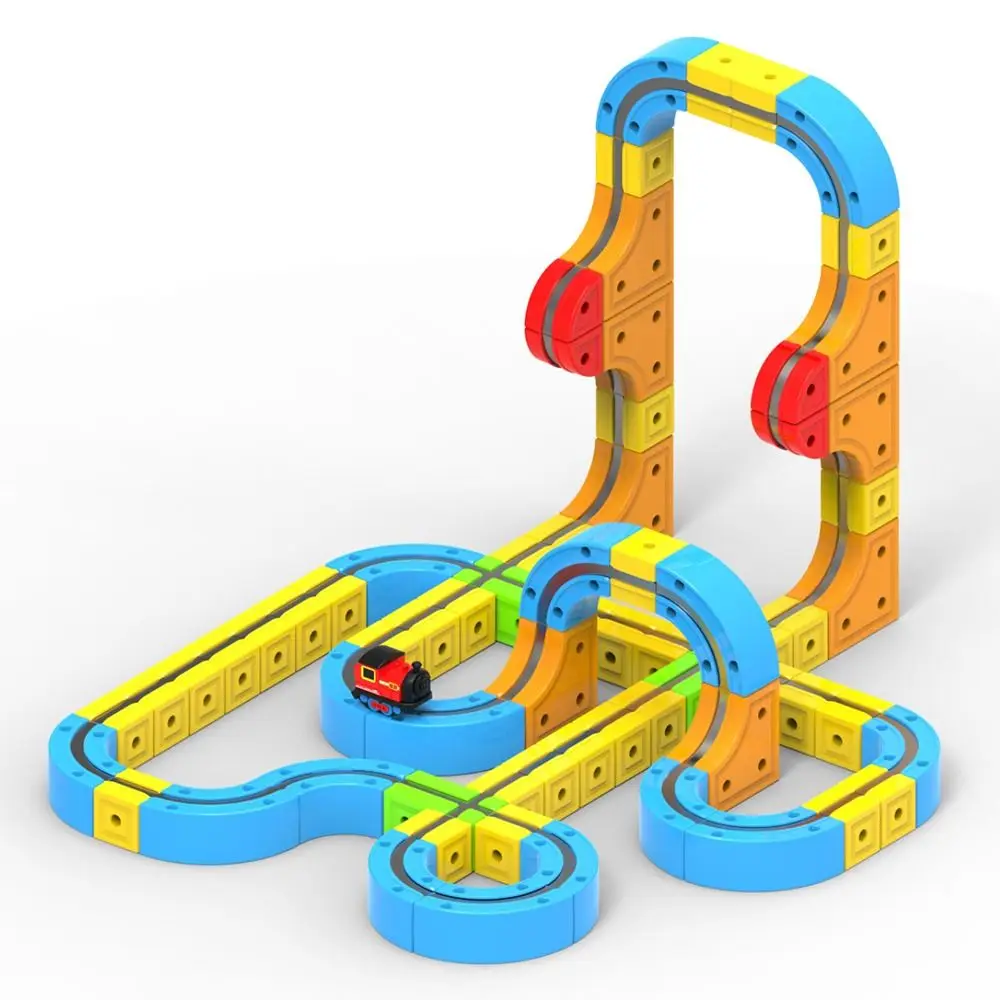 Magnetische Plastikschienen Eisenbahn Anti-Schwerkraft Intelligentes Spielzeug Gleis-Set Sanftes Gleitsystem Magnetischer Zug Druckguss-Spielzeug – Detail 3