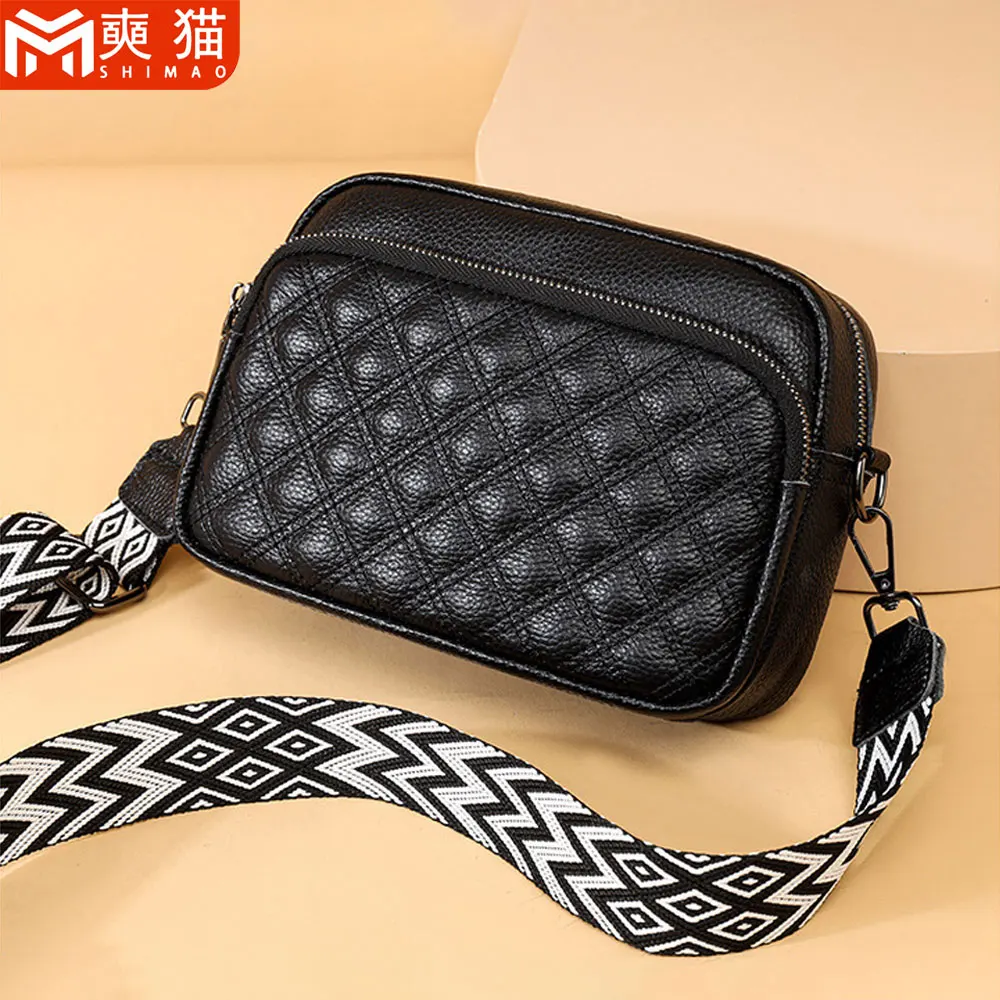 

Fashion Genuine Leather Shoulder Crossbody Bags Ladies Woman Women's Luxury Designer Elegant Rhombic Lattice Purse Shoulder Bag