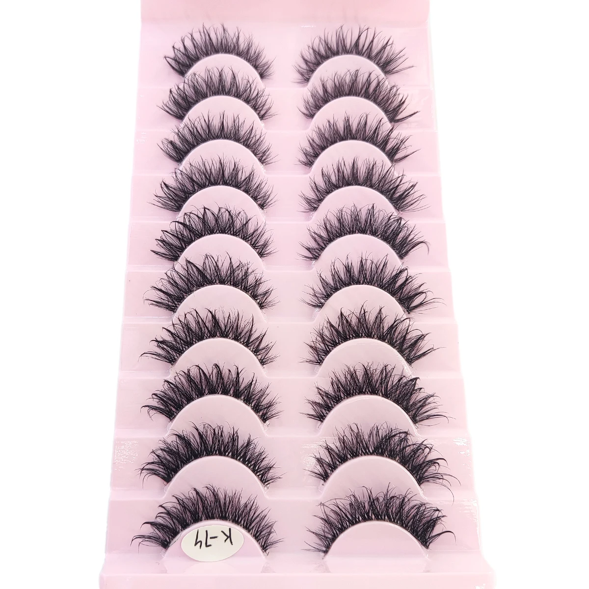 10ペアのロシア産ナチュラルな柔らかくふわふわの人工ミンクまつげ、ドラマティックでボリュームのあるミンクまつげ、フォックスまつげ