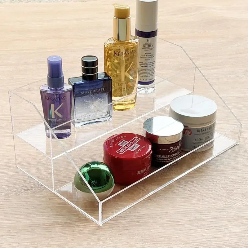 Transparent Acrylic Cosmetic Storage Box Desktop Single-layer Two-layer Cosmetic Storage Rack Bathroom Product Storage Display