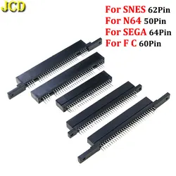 JCD 1PCS 64Pin 60Pin 62 Pin Card Slot For SFC SNES SNES FC Console 50 Pin Connector Game Cartridge Slot 2.54mm Interval For N64