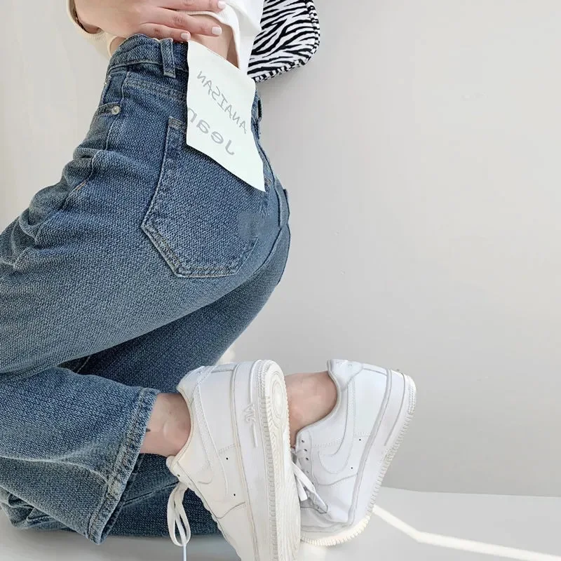 

2025New Trend Retro Jeans Women High Waist Slimming All-Matching Loose Straight Wide Leg Pants Mop Pants