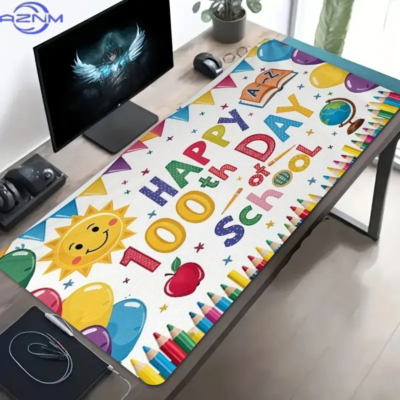 Celebrating 100 Days with a Themed Mouse Pad, Made of Rubber, Available in Various Sizes, Great for Gamers And Programmers, an E