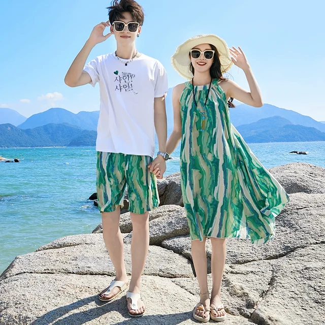 Robe amincissante a bretelles en fibre look de couple Hainan bord de mer vacances plage sexy ete AliExpress