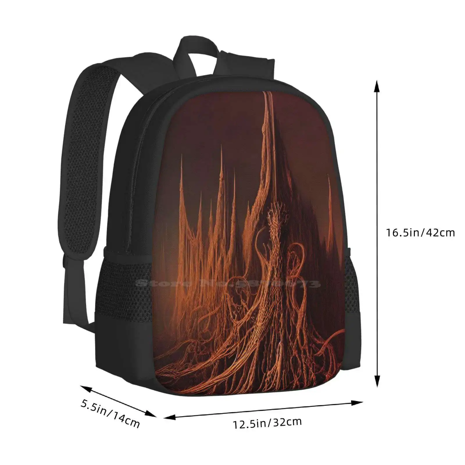 The Cathedral Of Clotted Blood Hot Sale Backpack Fashion Bags Cathedral Artificial Intelligence Copper Wired Horror Fantasy