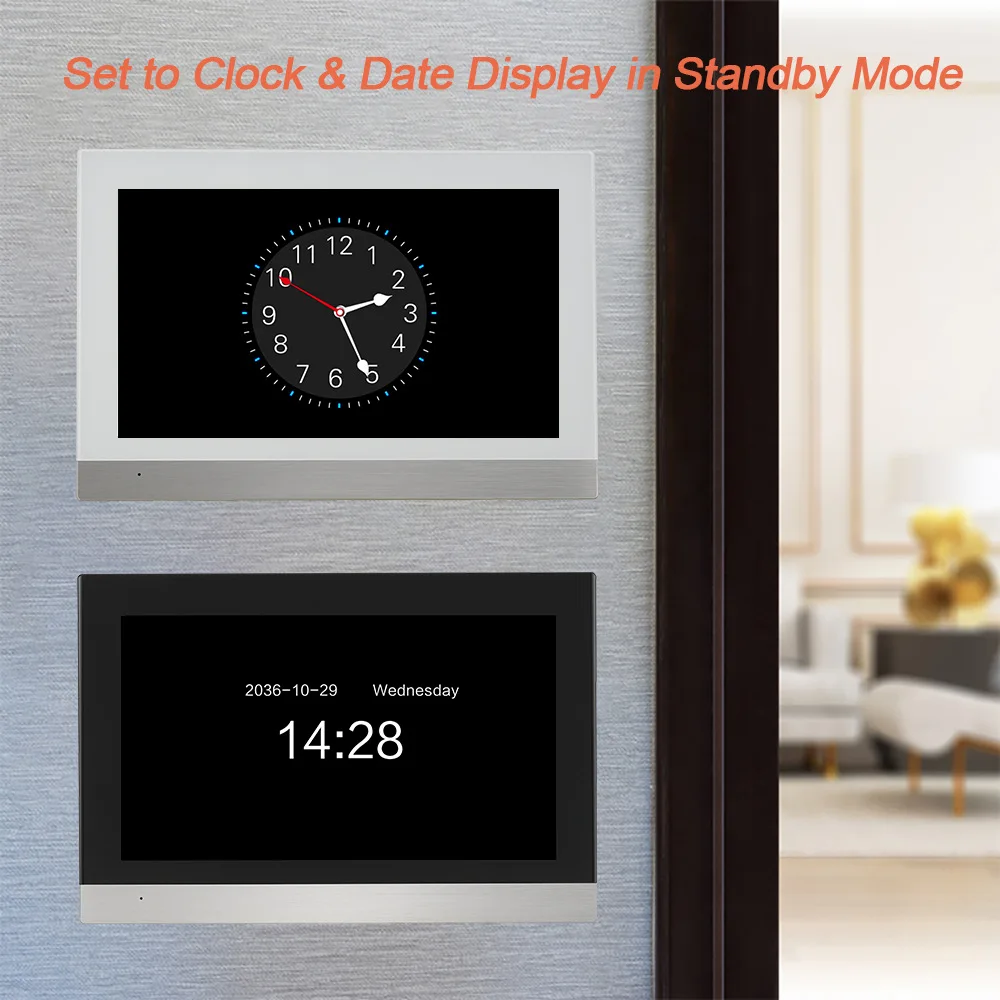 7 Inch Wired Tuya Video Intercom System with 720P Camera Support Recording Snapshot Doorbell Intercom for Private House Home
