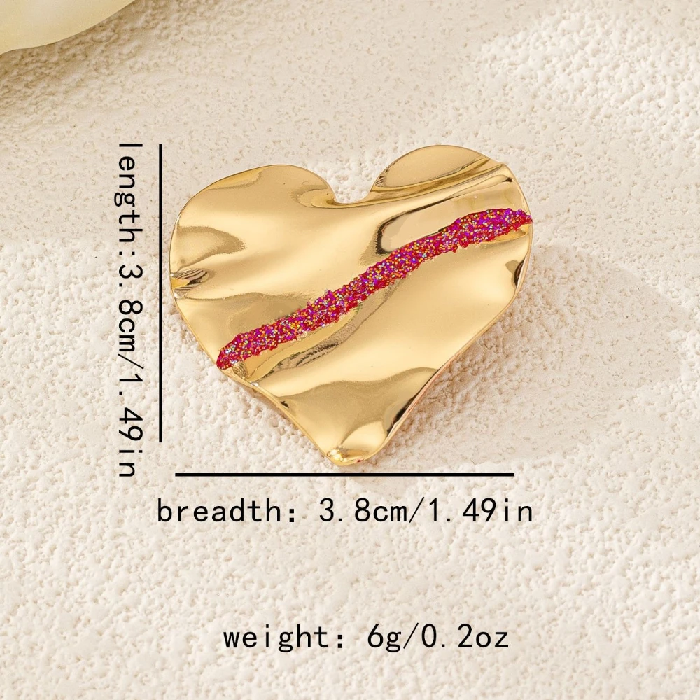 Neue Legierung Herzförmige Broschen für Frauen Mode Schmuck Gold Farbe Abzeichen Schal Schnalle Anstecknadeln Zubehör Geschenke – Detail 2