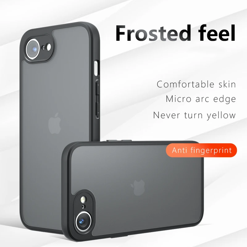 For iphone SE 4 Frosted Feel Case Cover Coque Matte Transparent PC Shockproof Back Fundas iphone SE4 SE2 SE3 SE 2020 2022 2024