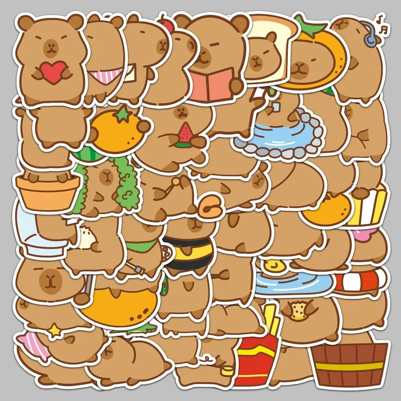 51 Stück Cartoon Persönlichkeit Capybara kreative Graffiti dekorative Aufkleber