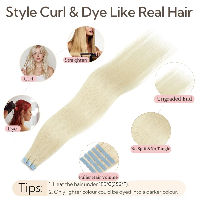 Multi Color Mini Skin Tape In Human Hair Extensions 10 Pieces 12 Inch To 20 Inch Multiple Color Options Remy Hair Natural Comfortable Wear for Women Thickening And Lengthening