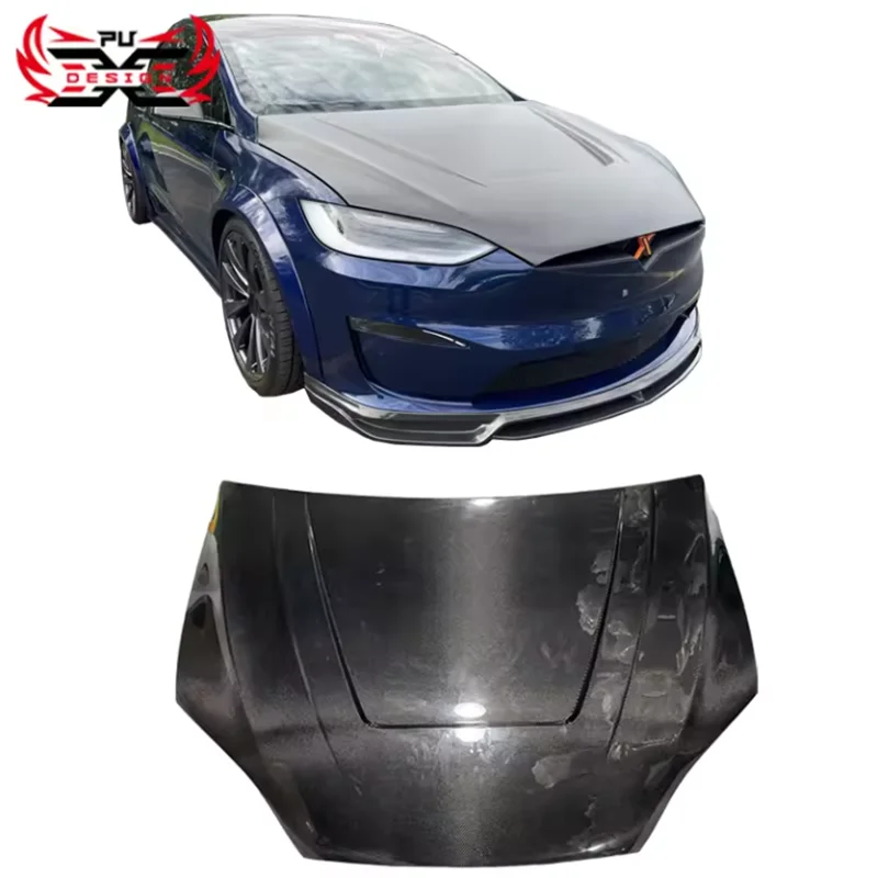 Wholesale RZ Style Best Price Carbon Fiber Bonnet Hood For Tesla Model X Plaid 2021-2024