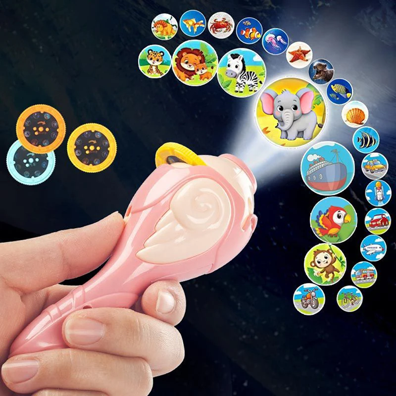 

Flashlight Projector For Kid Baby Sleeping Story Book Torch Lamp Toy Early Education Toy Holiday Christmas Gift Light Up Toy New