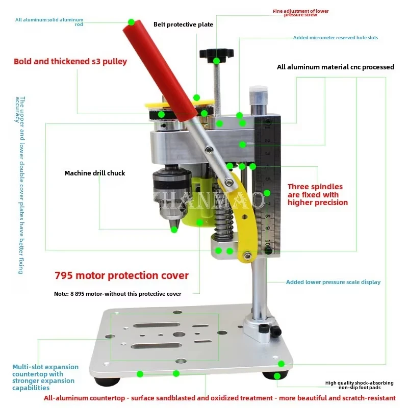 Mini Precision Bench Drill Press Desktop DIY Micro Drilling Machine for Phone Watch Repair Jewelry Polishing Grinding Tool