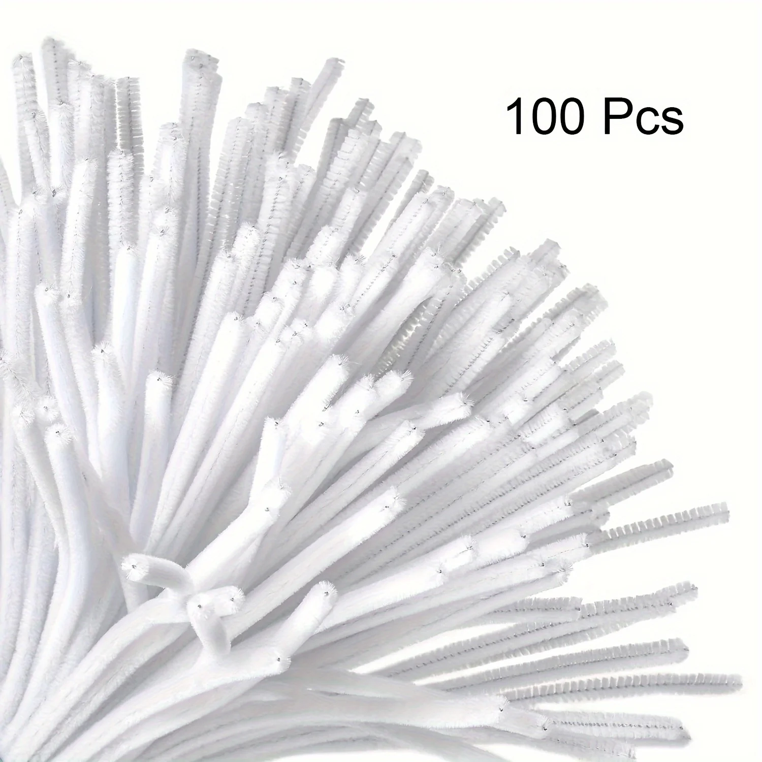 100 Pcs White Pipe Cleaners,Pipe Cleaners for Crafts,Pipe Cleaner Crafts,Chenille Stems for Craft Kids DIY Arts&Crafts Supplies