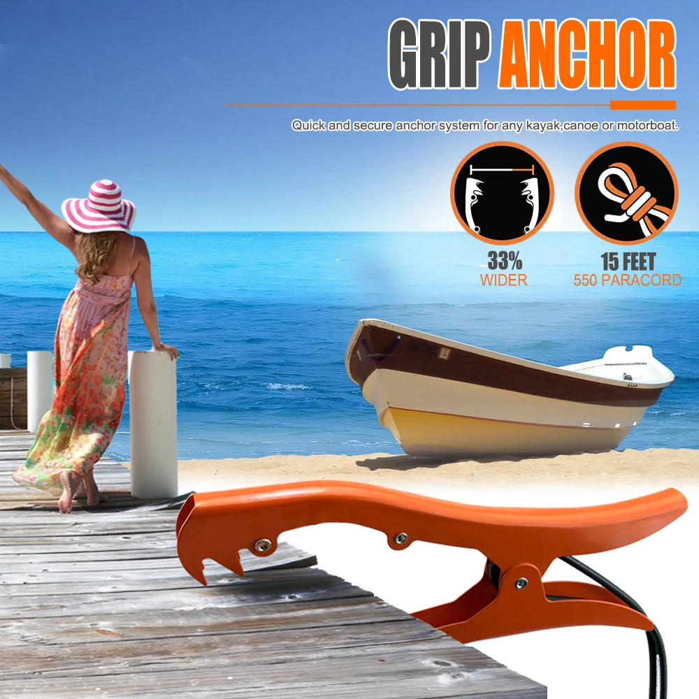 Canoe Anchor Grip Boat Pontoon Kayak Fishing Accessories Tooth Clamp Umbrella Claw Boat Anchor Clamp Teeth Jig