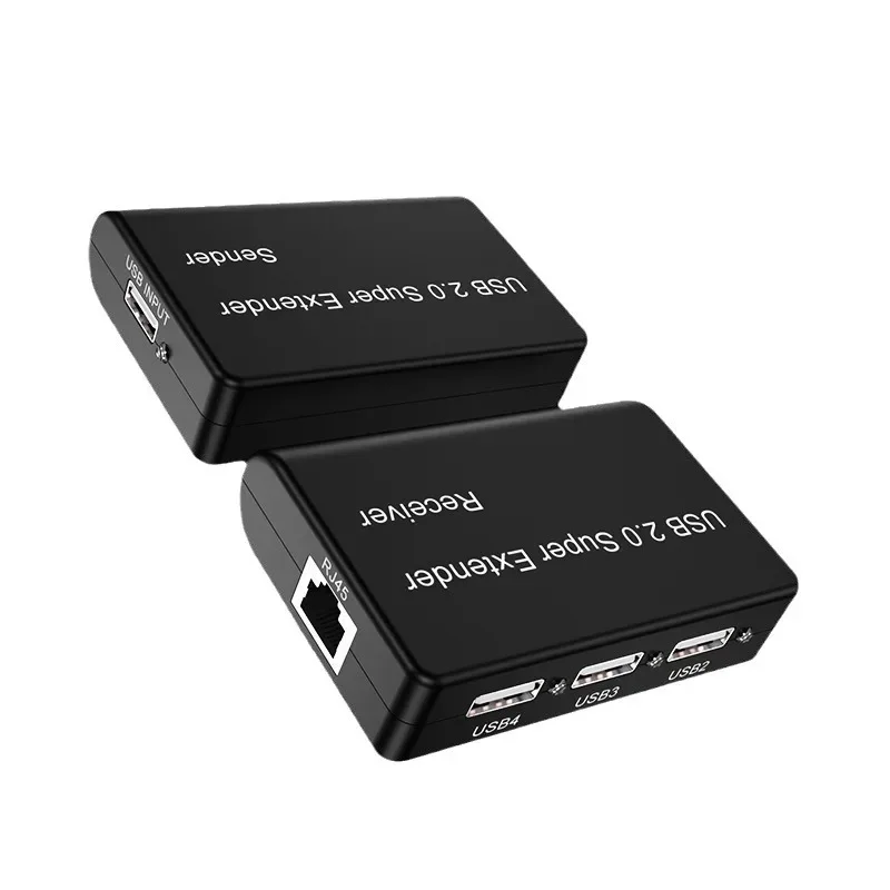 100m 4 Port USB 2.0 Network Cable Extender Via RJ45 Cat5e Cat6 Ethernet Cable for Webcam Camera Mouse Keyboard Printer Scanner