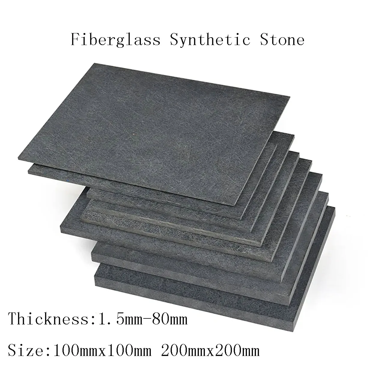 1Pcs Fiberglass Synthetic Stone Heat Insulation Board HIGH TEMP 350℃ Black Plate 100x100 200x200mm Thick 1.5-80mm DIY Material