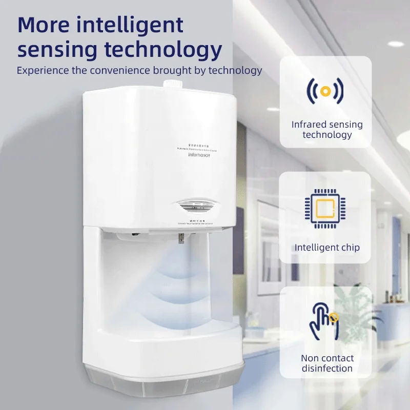 Macchina erogatrice per spruzzatore con dispenser di disinfettante per le mani a parete con sensore automatico Touchless per spazi pubblici